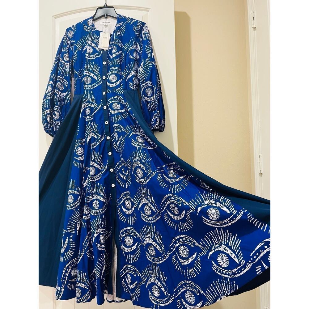 NWT❤️Anthro Kahindo Long-Sleeve Cutout Dress szS - Picture 2 of 12